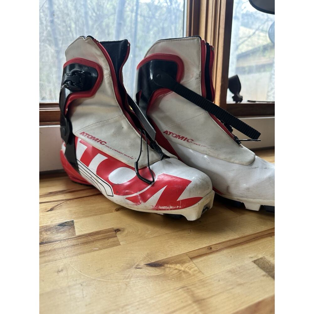 Atomic Race Carbon Skate Boots UK 8.5 / US 9 White Red Carbon Fiber Atomic Boot